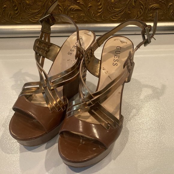 Brown Guess Shoes Woman's Size 8 - Picture 1 of 1